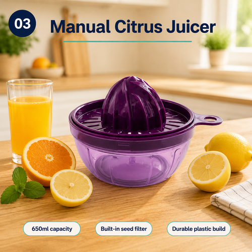 Manual citrus juicer