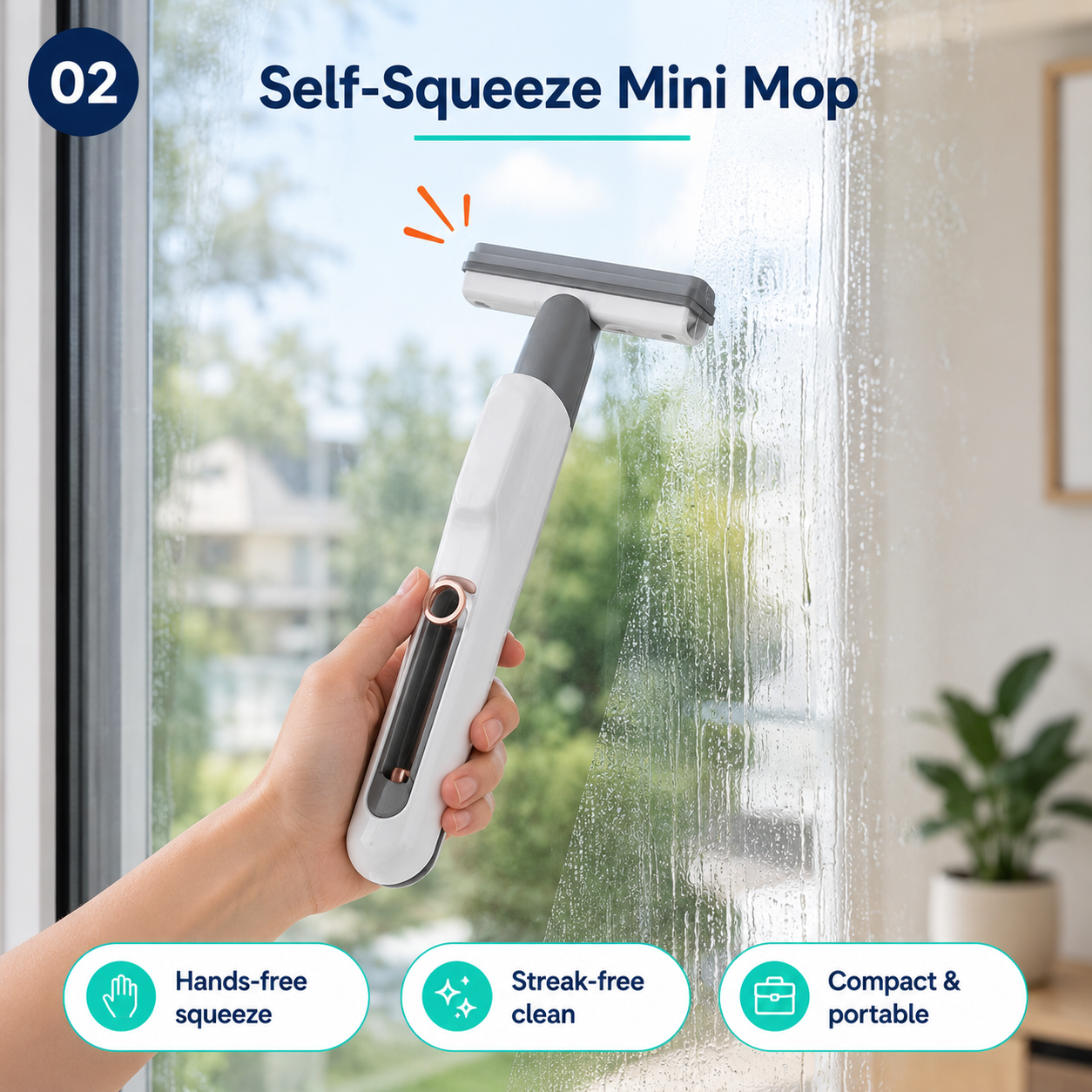 Portable Self-Squeeze Mini Mop